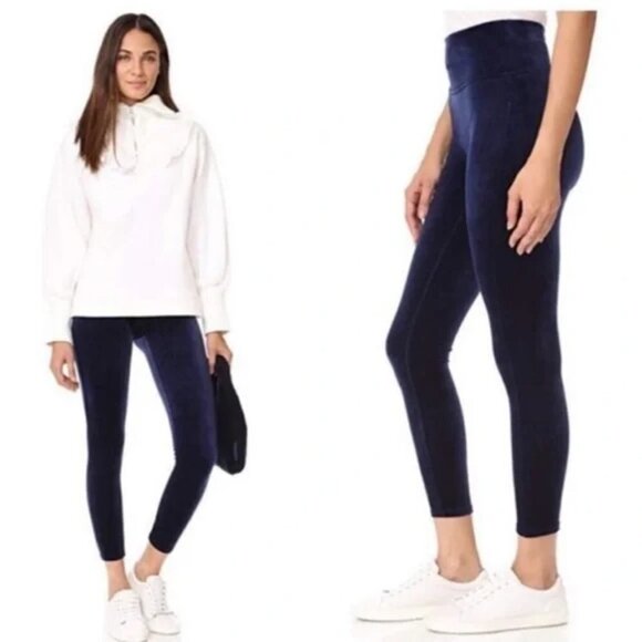 Spanx Blue Velvet Leggings - Picture 1 of 8